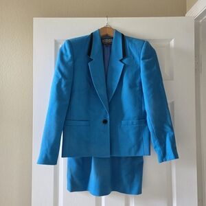 Vintage Blue Women's Blazer and Skirt Combo by Stirling Cooper